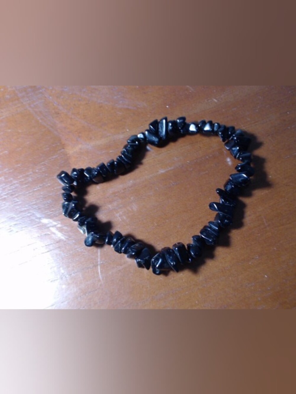 Chip Stone Stretch Bracelet - Women Jewelry Black Obsidian Crystal (1)